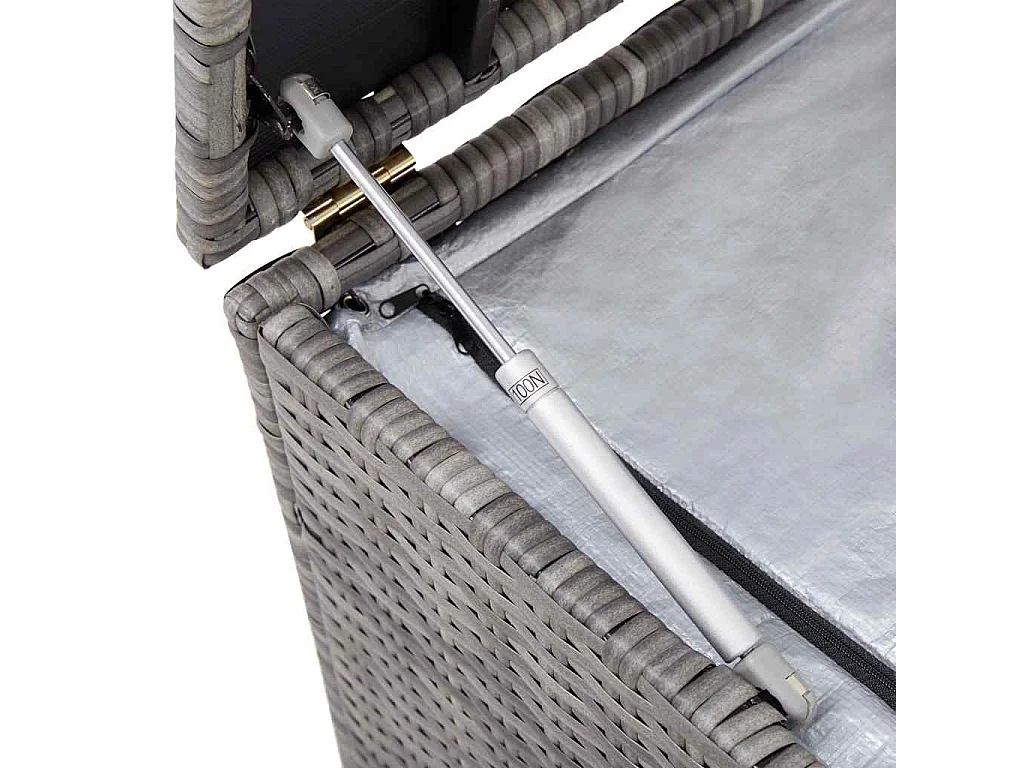 Baule da Giardino Grigio 150x50x60 cm in Polyrattan