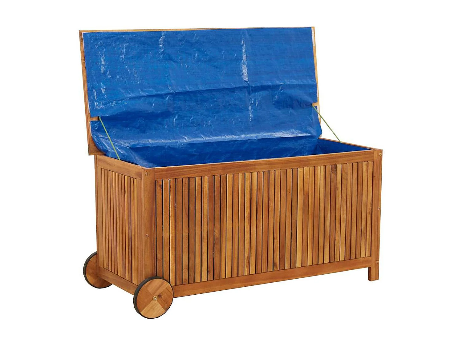 Boîte de rangement de jardin avec roues 113x50x58cm Bois acacia