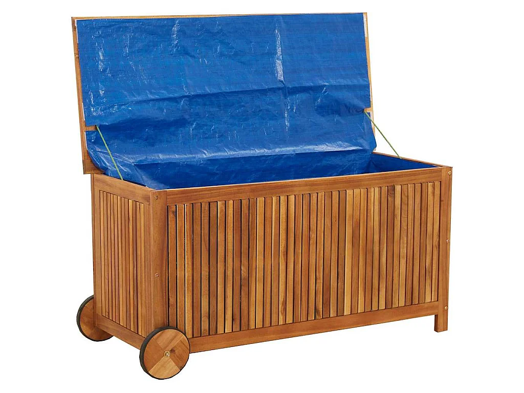 Contenitore Giardino con Ruote 113x50x58 Legno Massello Acacia