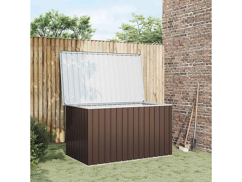 Caja de almacenamiento de jardín marrón 171x99x93 cm