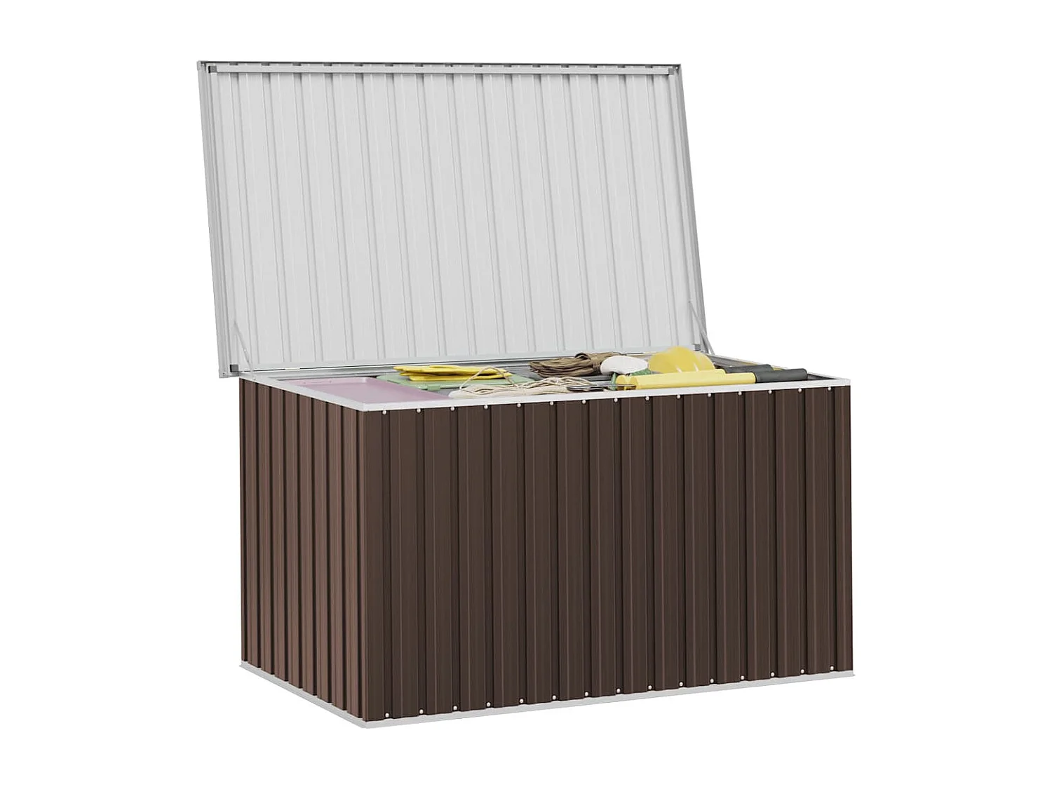 Caja de almacenamiento de jardín marrón 171x99x93 cm