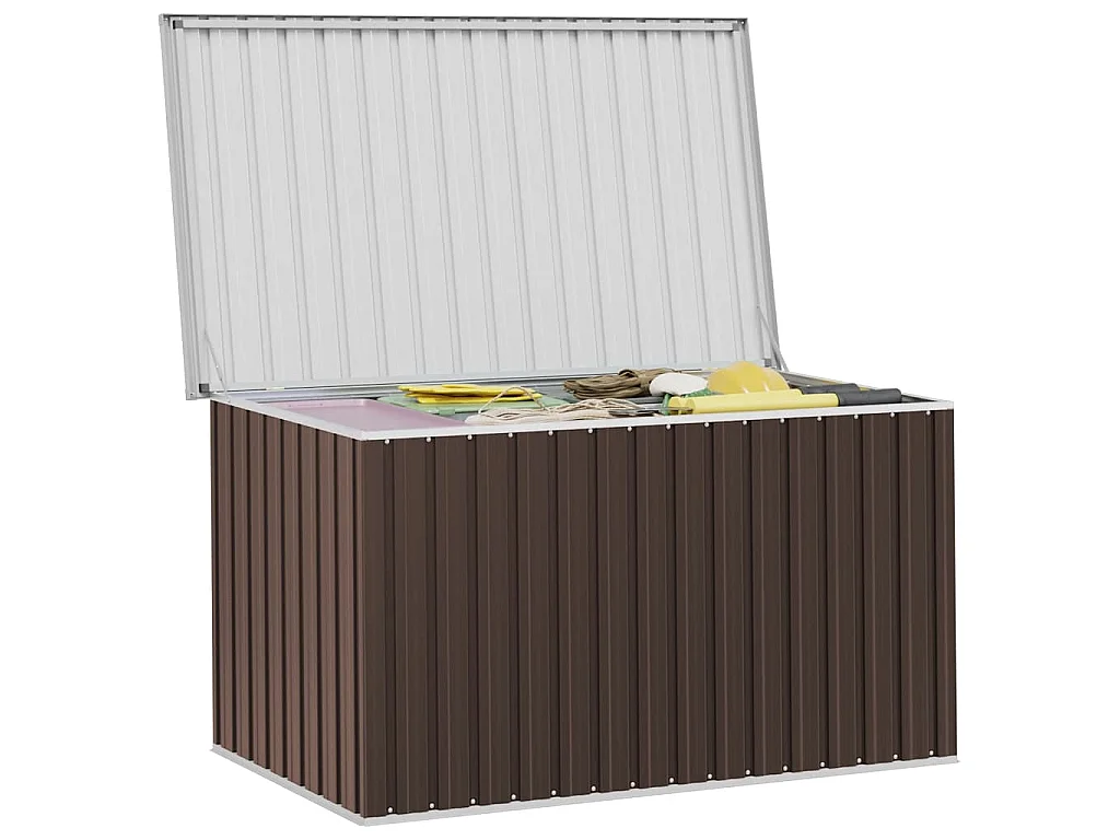 Caixa de arrumação para jardim 171x99x93 cm castanho