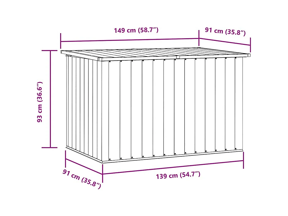 Baule da Giardino Grigio 149x99x93 cm