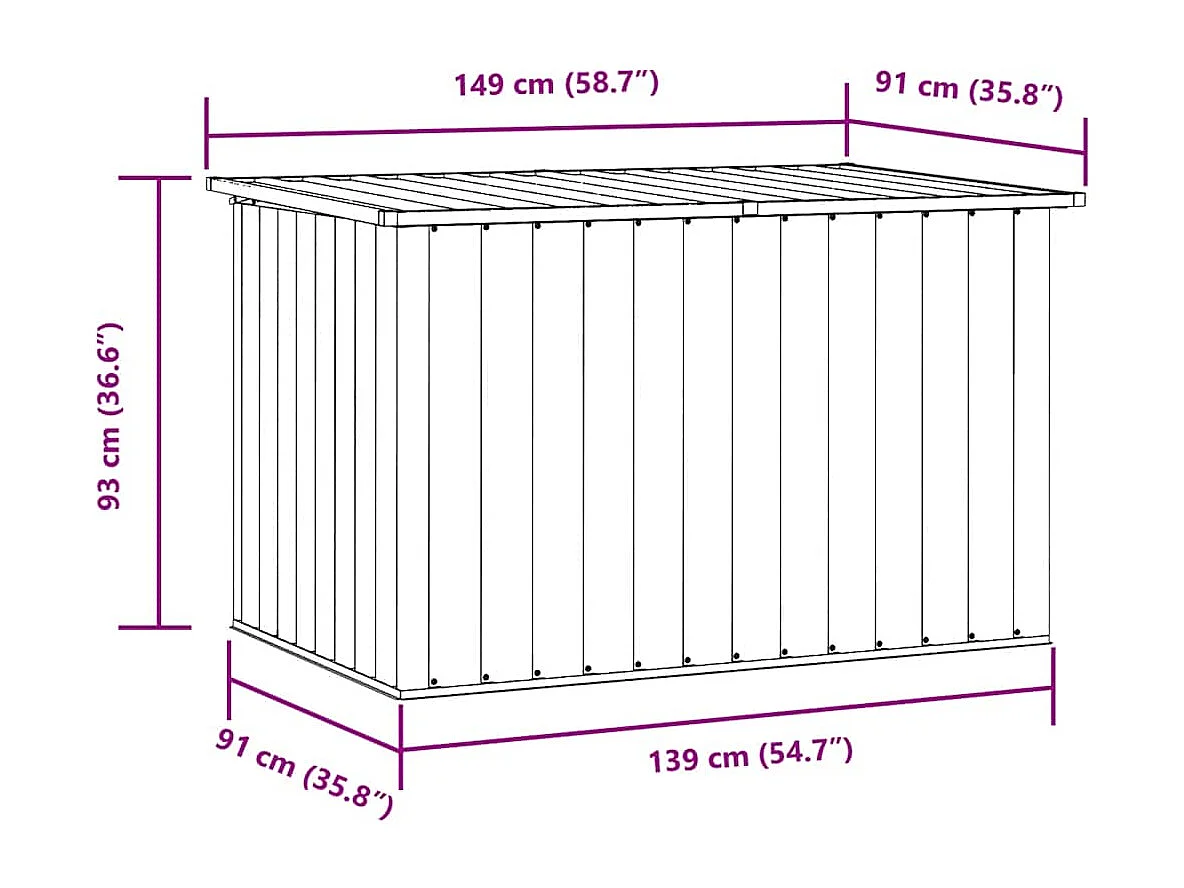 Baule da Giardino Grigio 149x99x93 cm