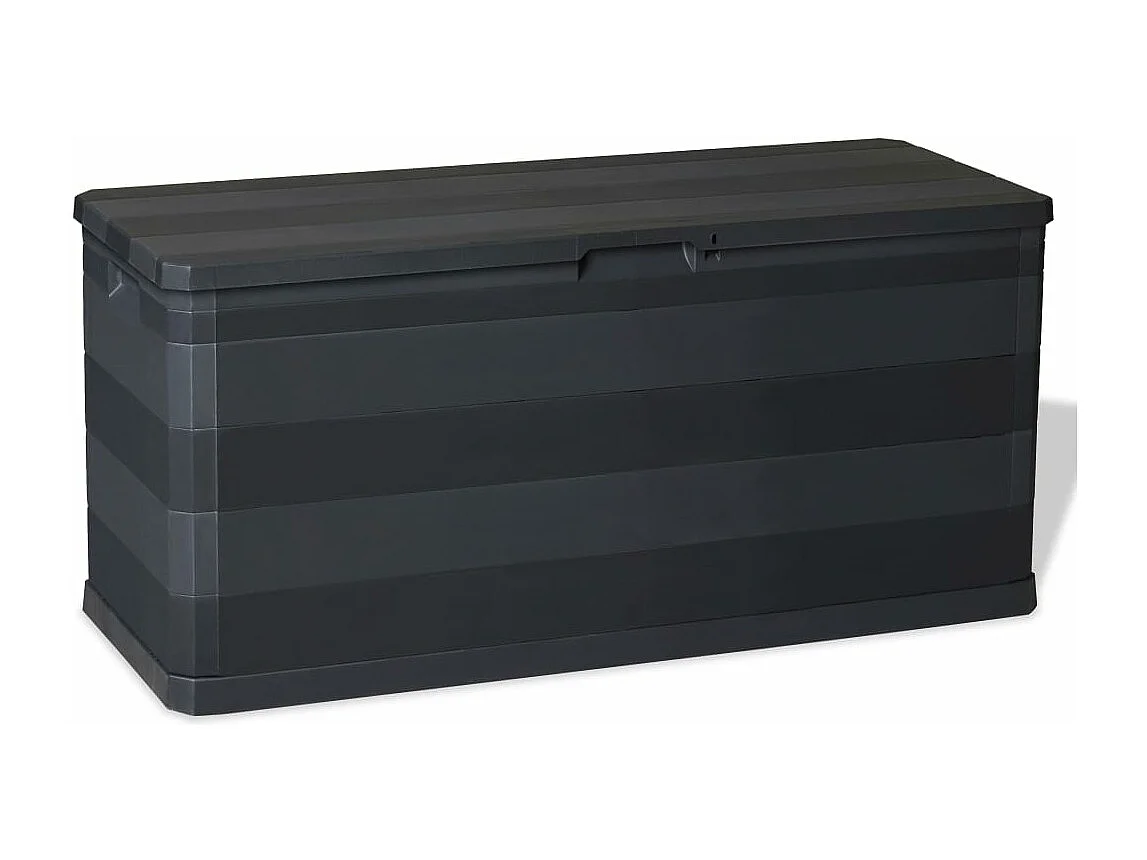 Caixa de arrumação para jardim 117x45x56 cm preto
