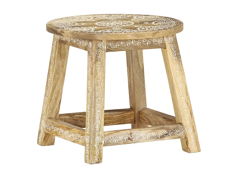 Hocker Handbemalt 38×38×35 cm Mango Massivholz