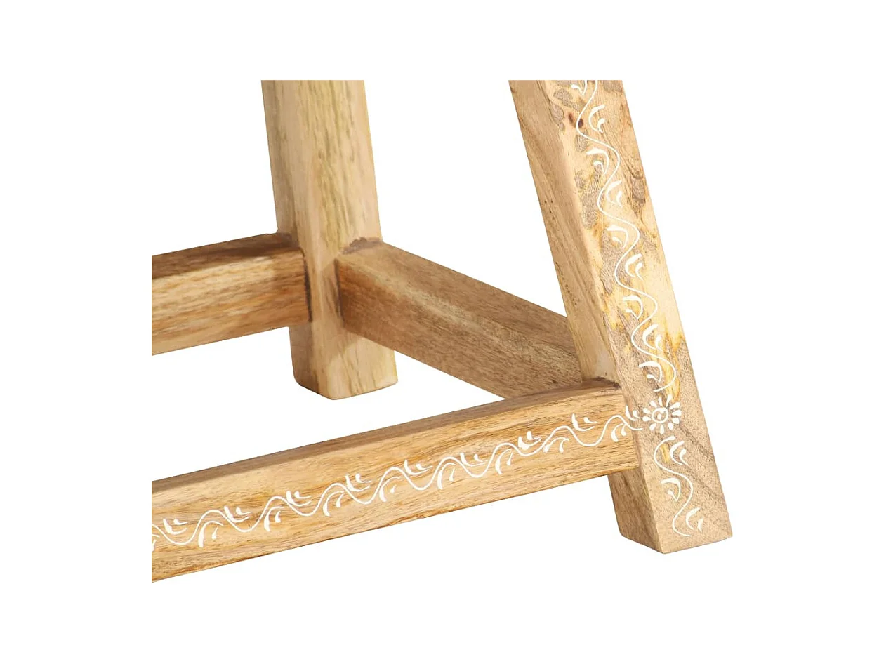 Kruk handgeschilderd 38x38x35 cm massief mangohout