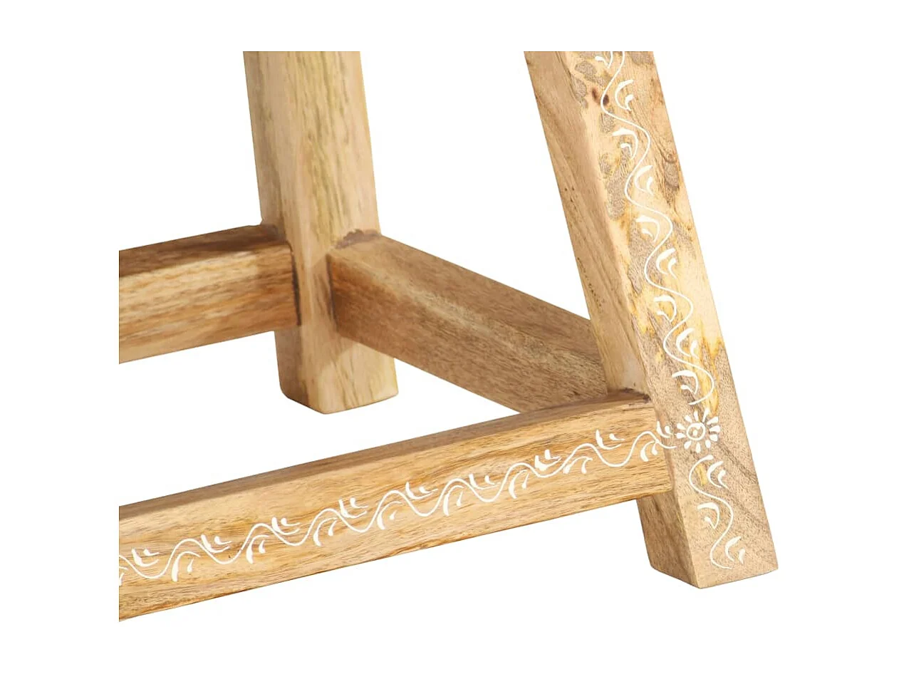 Hocker Handbemalt 38×38×35 cm Mango Massivholz