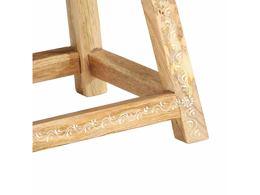 Tabouret peint à la main 38x38x35 cm Bois de manguier solide