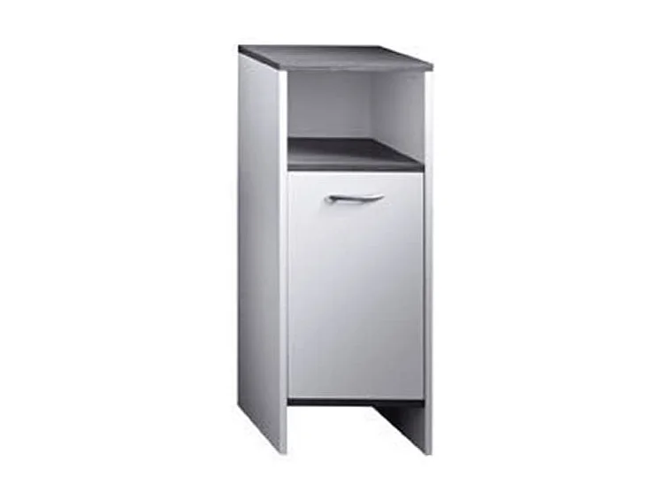 Armoire sur sol de bain SanDiego blanc et argenté fumé