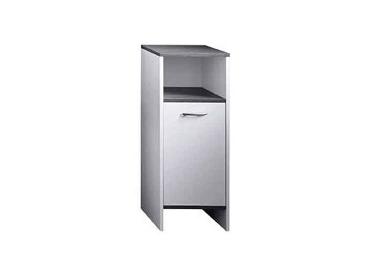 Armoire sur sol de bain SanDiego blanc et argenté fumé