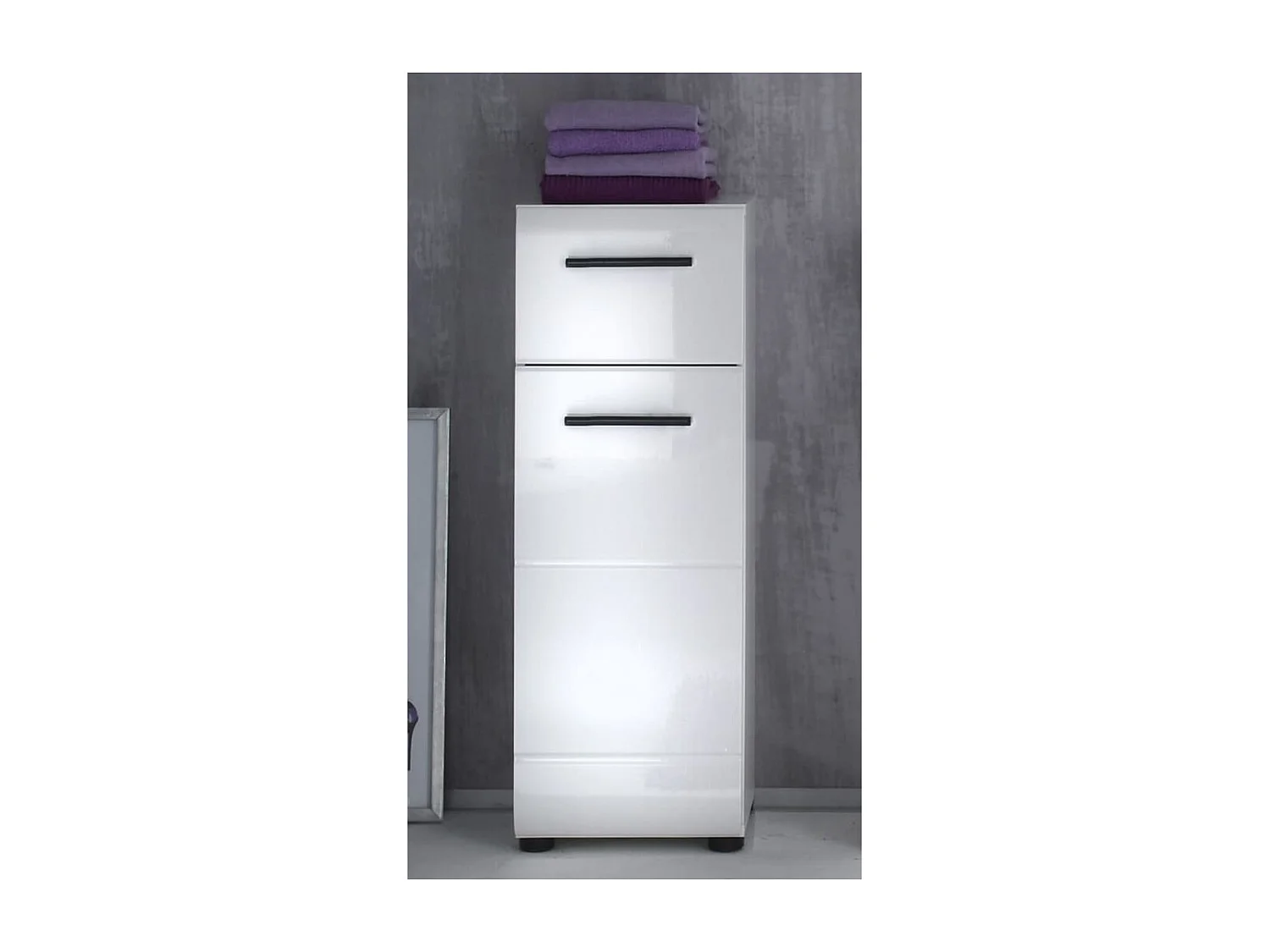 Armoire de rangement de salle de bain Skin blanc
