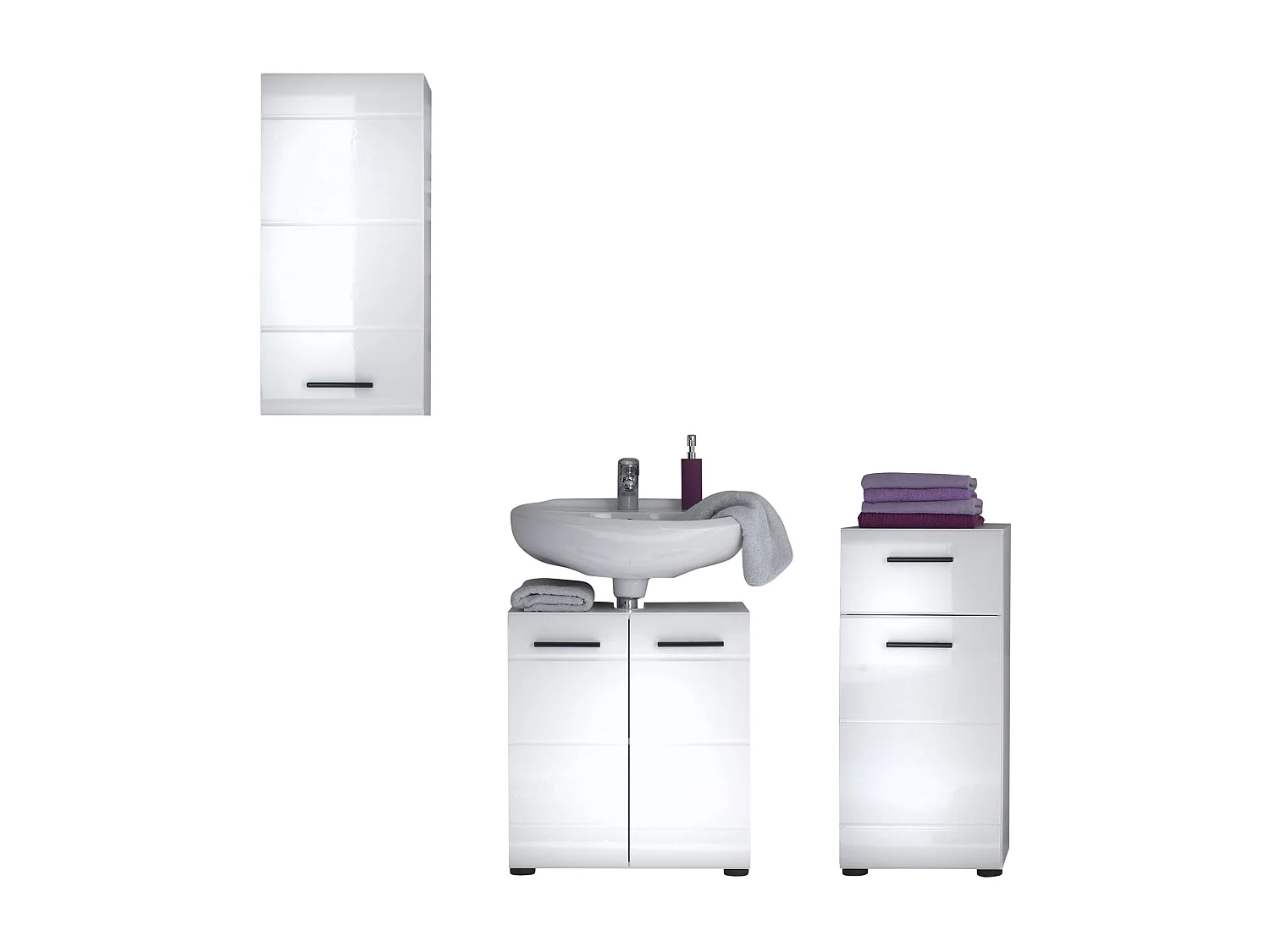 Armoire de rangement de salle de bain Skin blanc