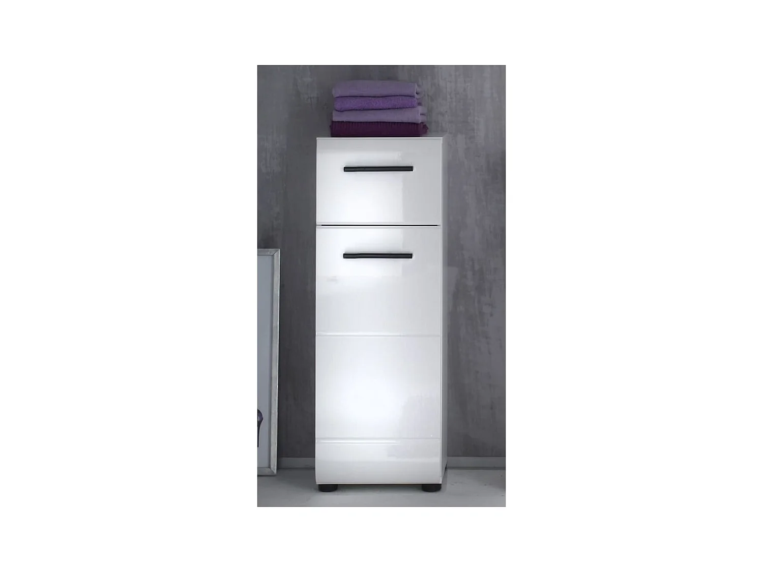 Armoire de rangement de salle de bain Skin blanc
