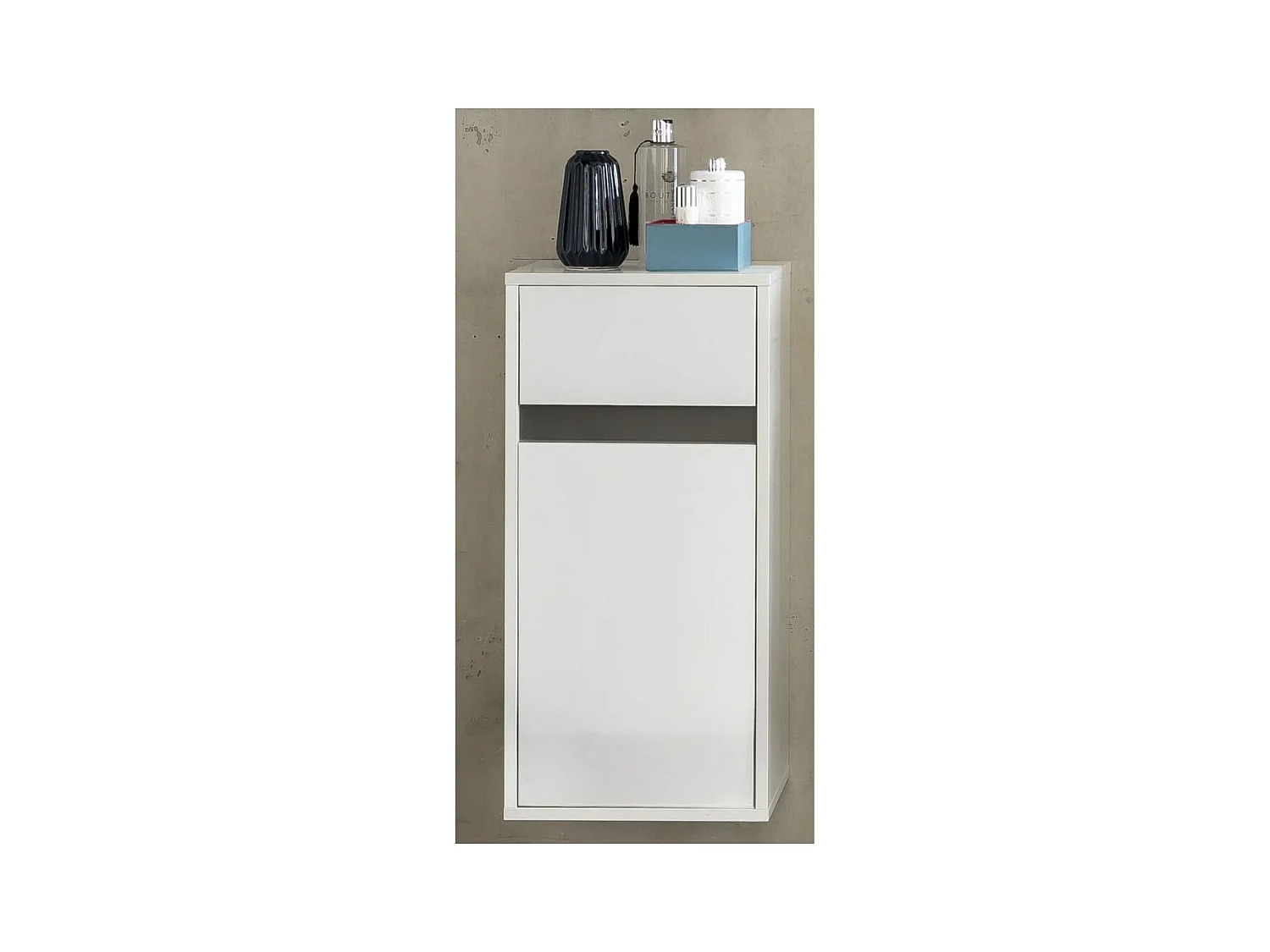 Armoire murale de rangement avec tiroir Sol blanc