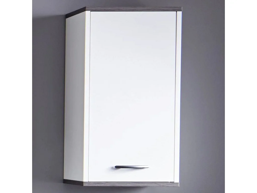 Dufay wit en matgrijs melamine 1-deurs badkamermeubel