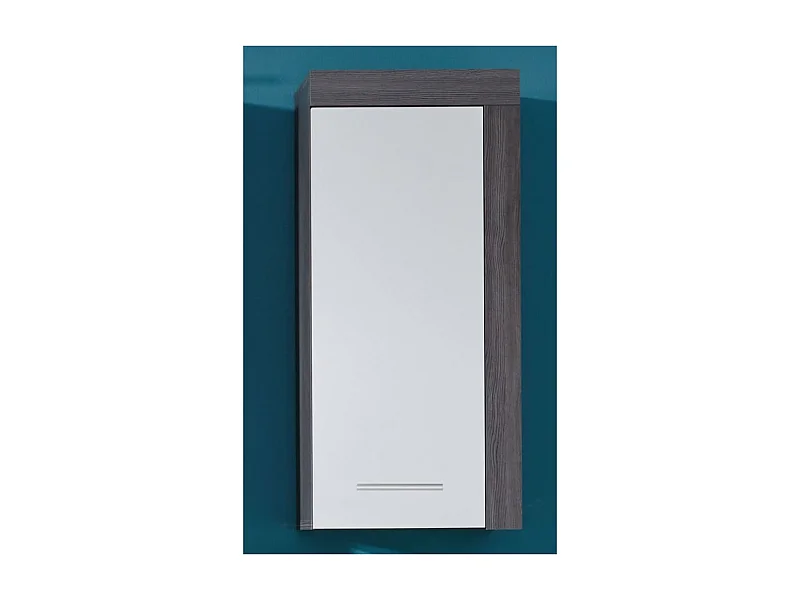 Armoire murale de rangement Miami blanc et argenté fumé