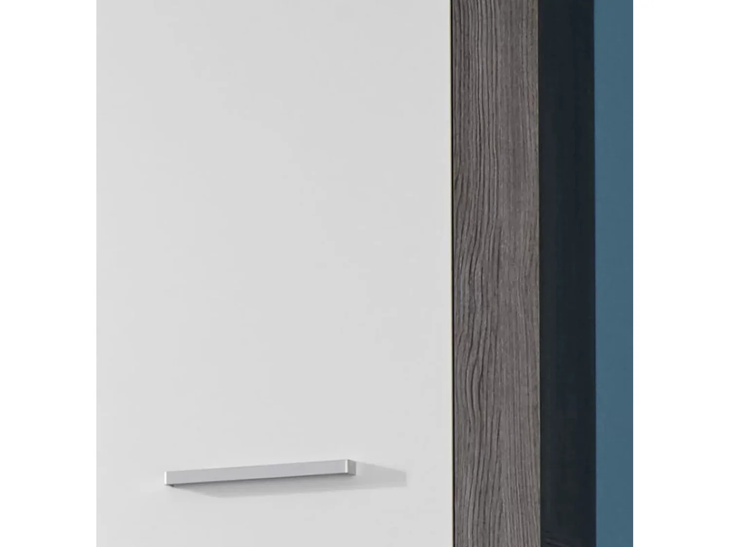 Armoire murale de rangement Miami blanc et argenté fumé