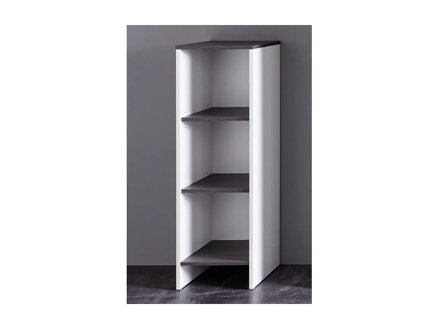 Étagère de salle de bain SanDiego blanc et argenté fumé