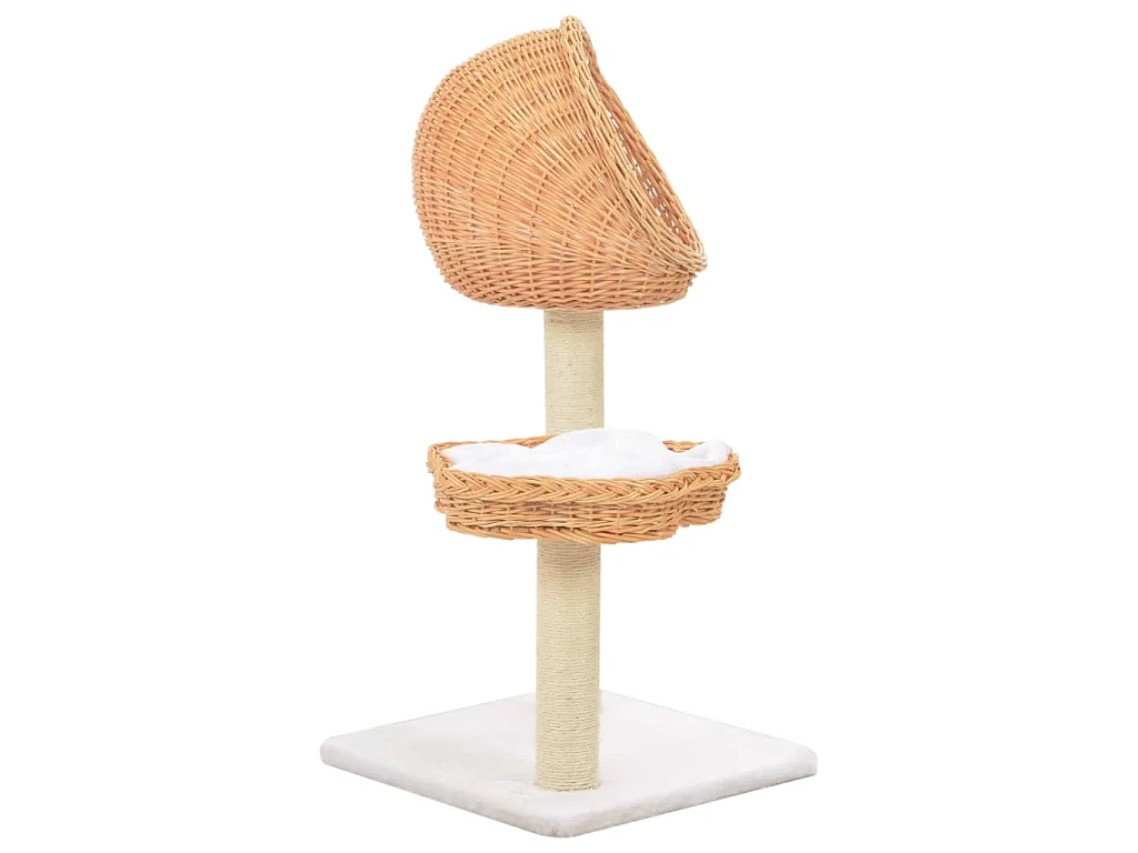 Arbre à chat avec griffoir en sisal Naturel Bois de saule