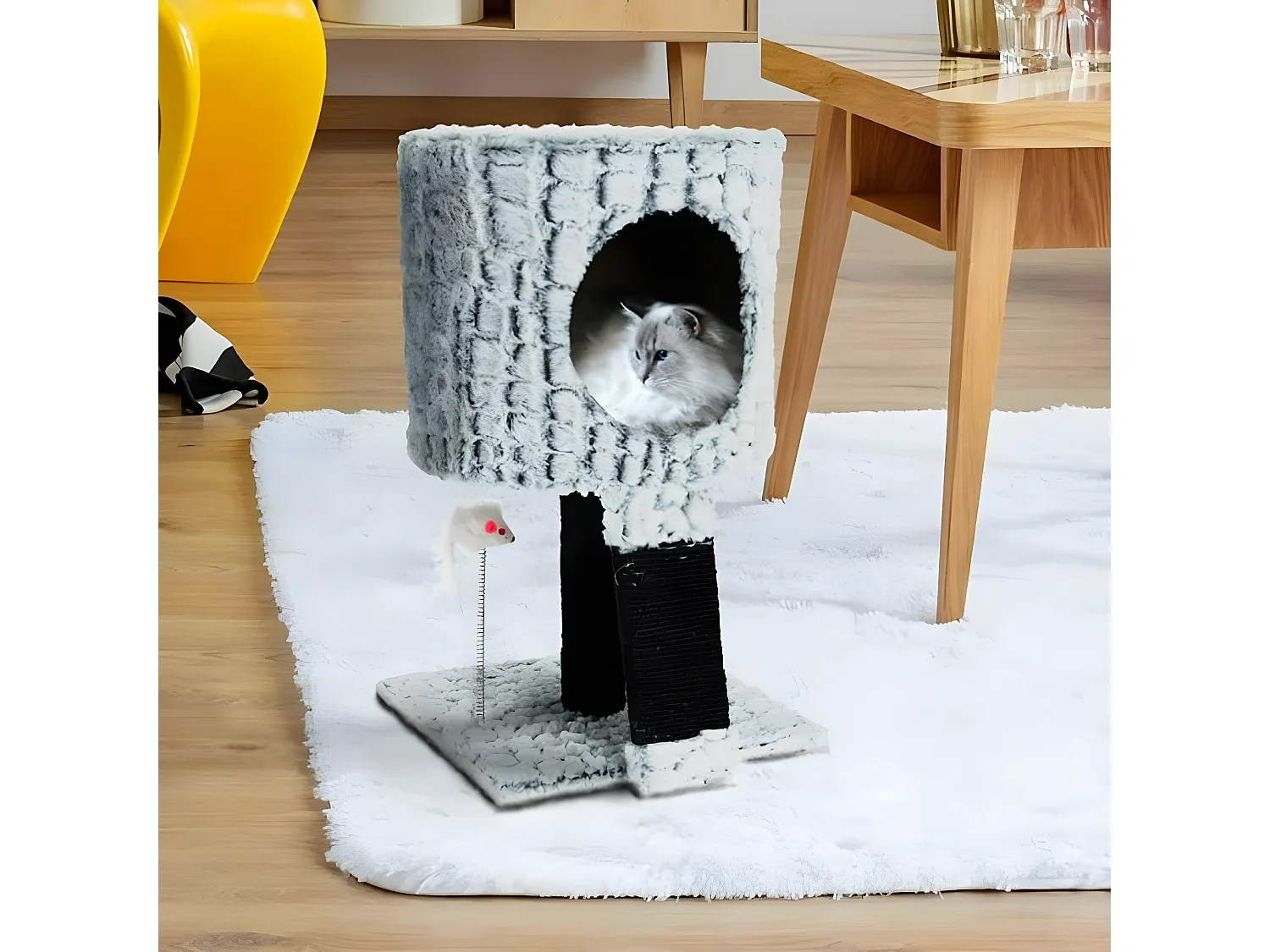 Kattenmeubel met muis 30x30x40 cm