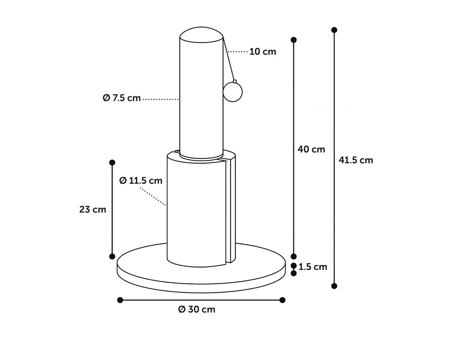 Kattenmeubel Asa 30x30x41,5 cm grijs