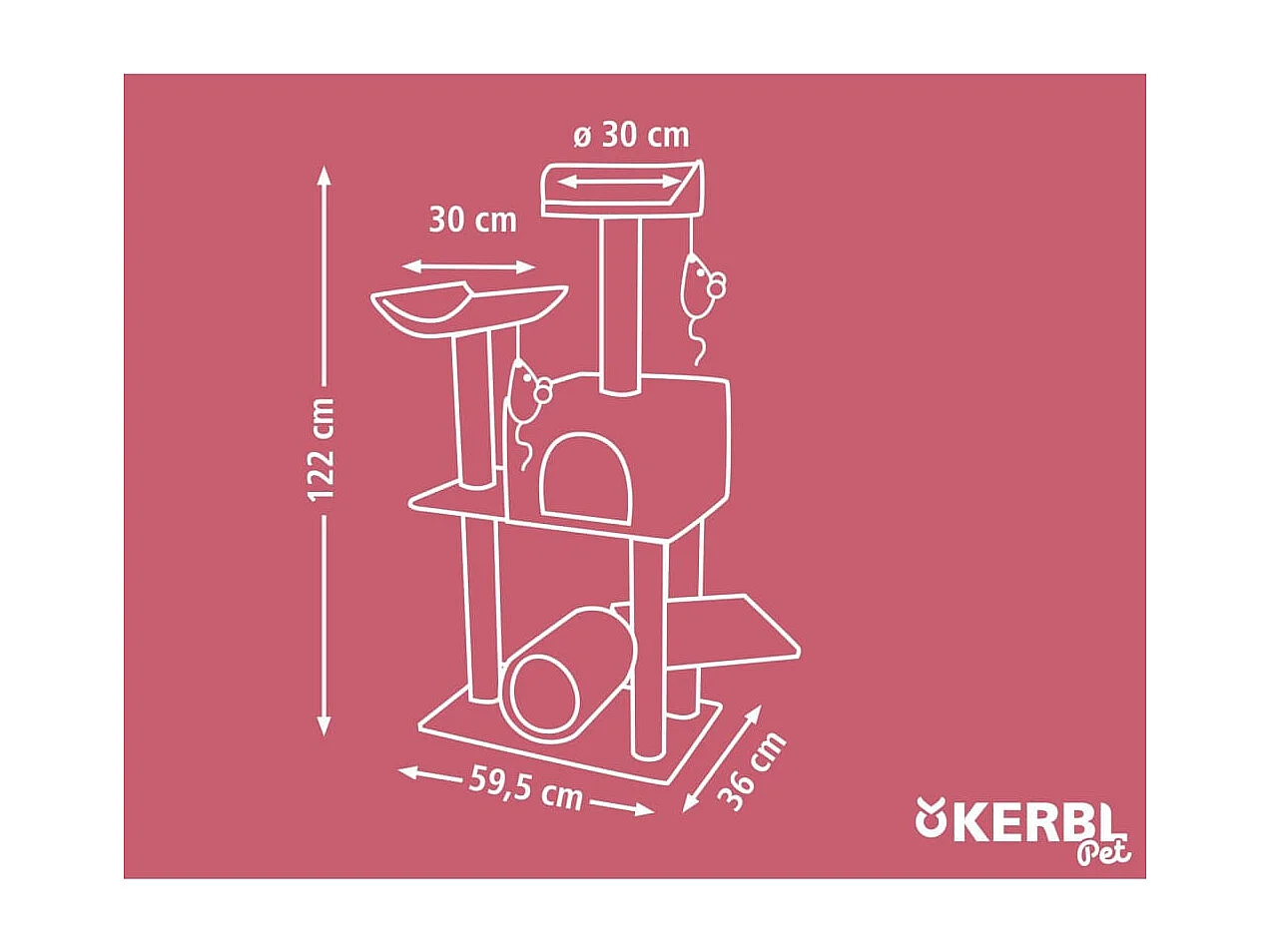 Arbre à chat Safari Big 122 cm Marron foncé