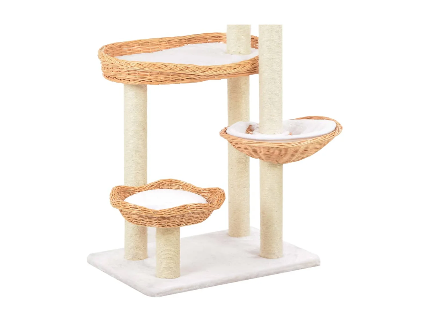 Albero per Gatti con Tiragraffi in Legno di Salice Naturale