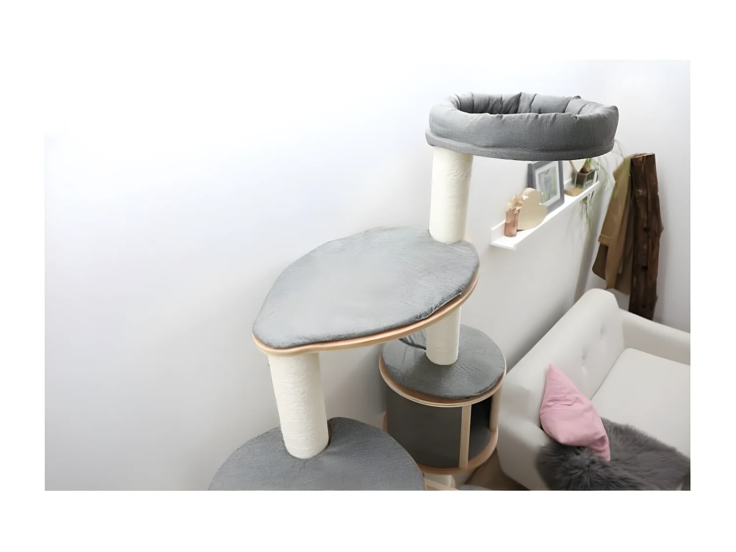 Arbre à chats mural Dolomit XL Tofana 185 cm Gris 81541