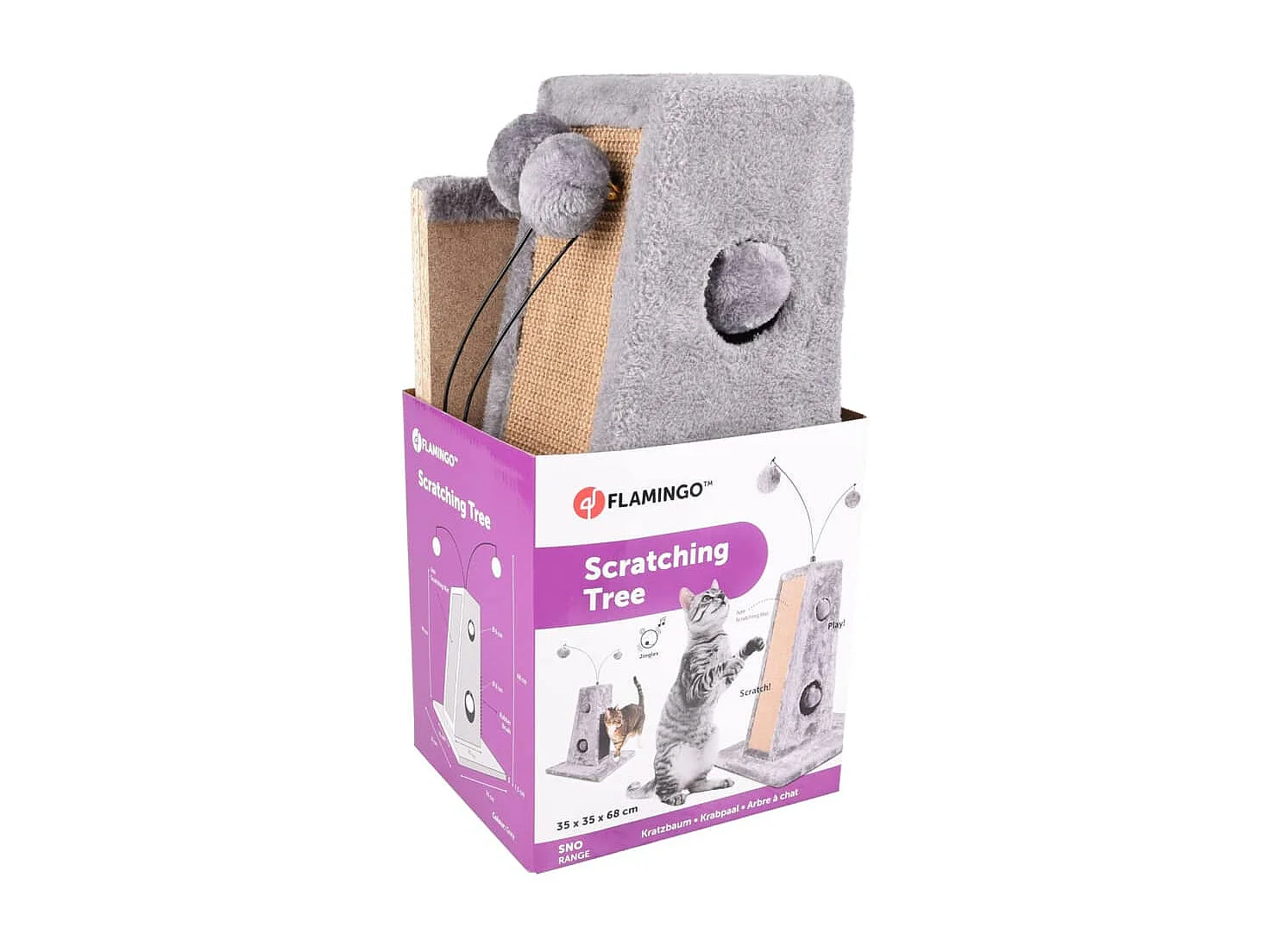 Kattenmeubel Lara 35x35x68 cm grijs