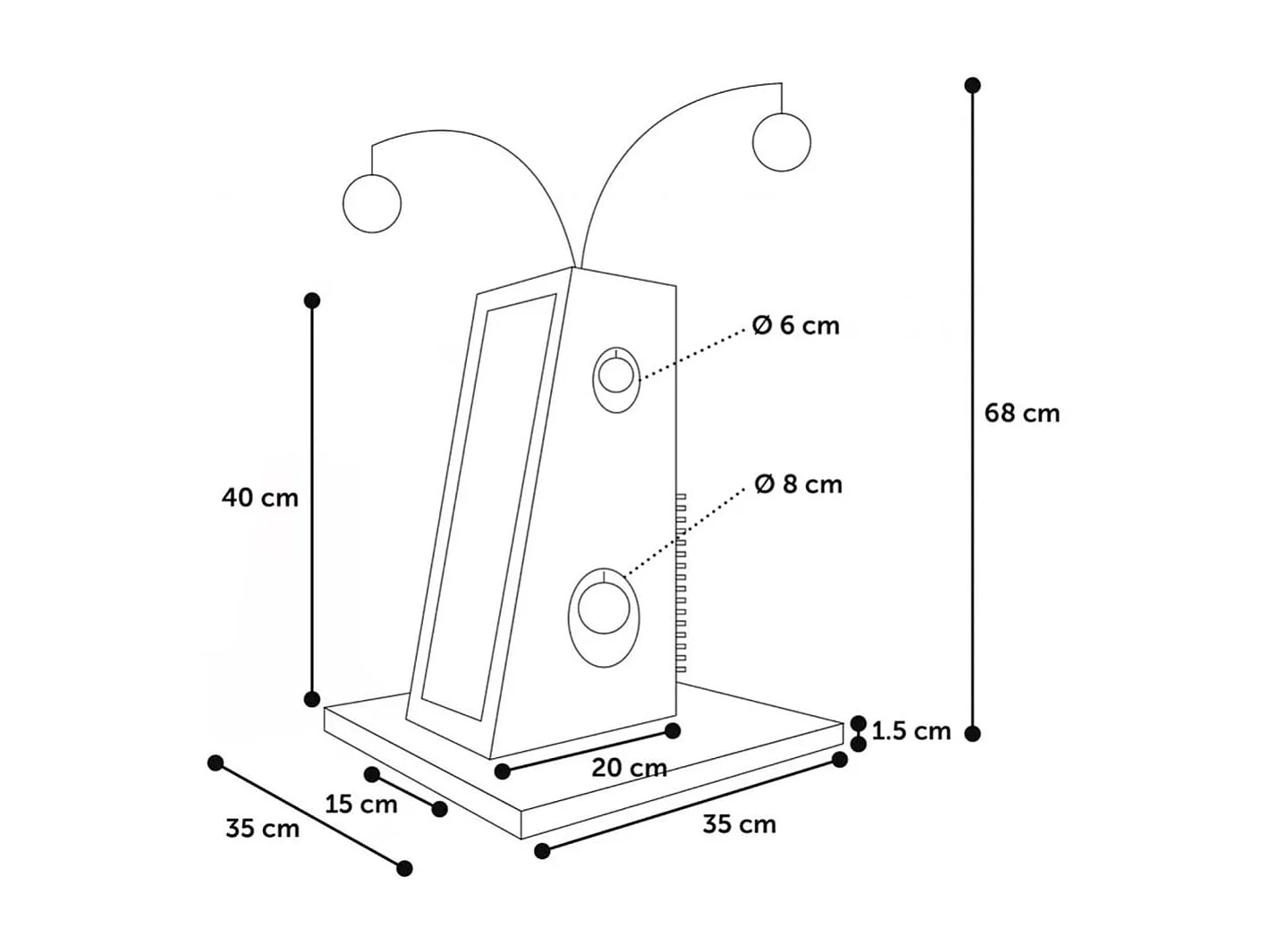 Kattenmeubel Lara 35x35x68 cm grijs