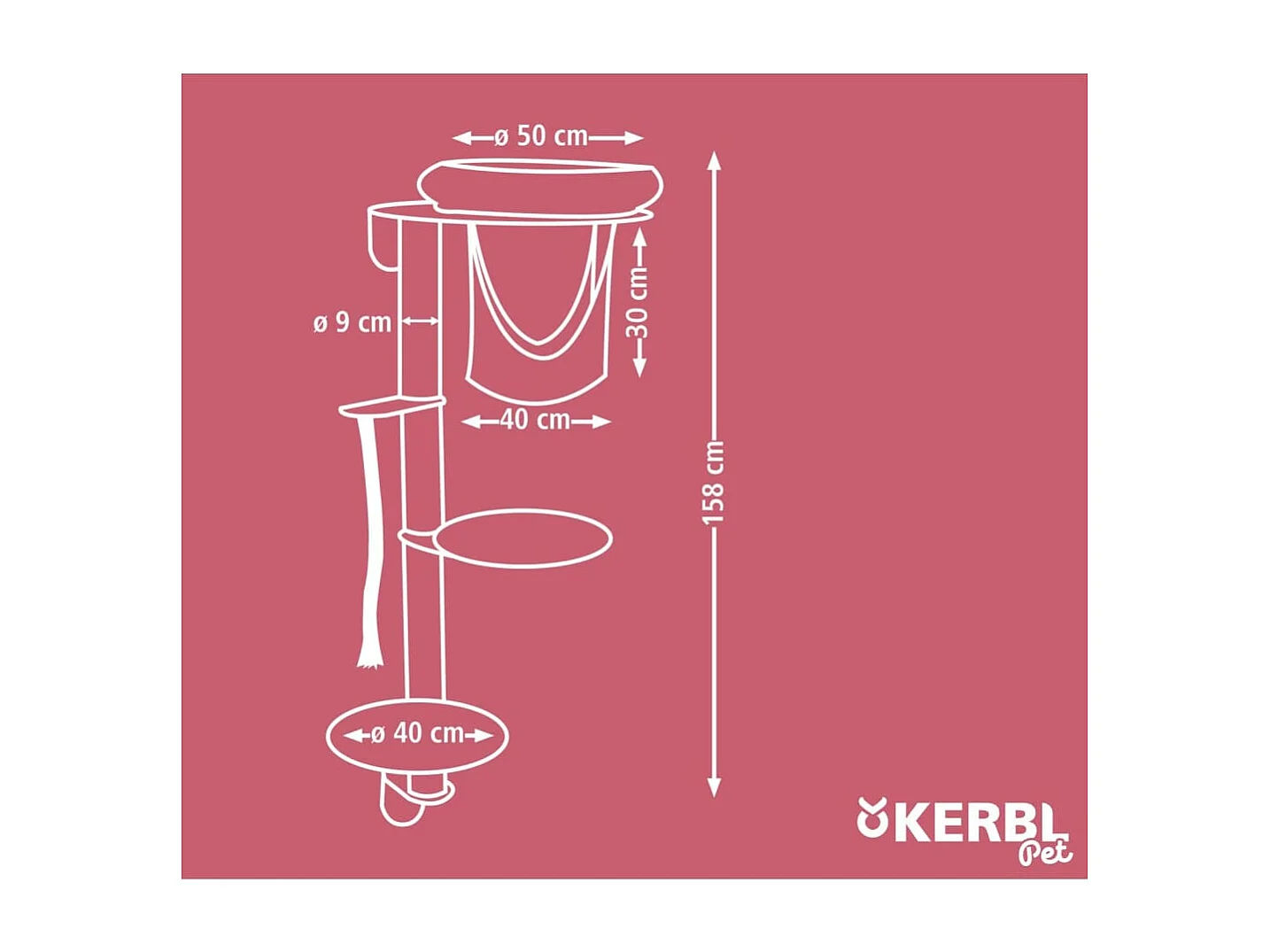 Arbre à chat mural Dolomit Grappa 158 cm Taupe