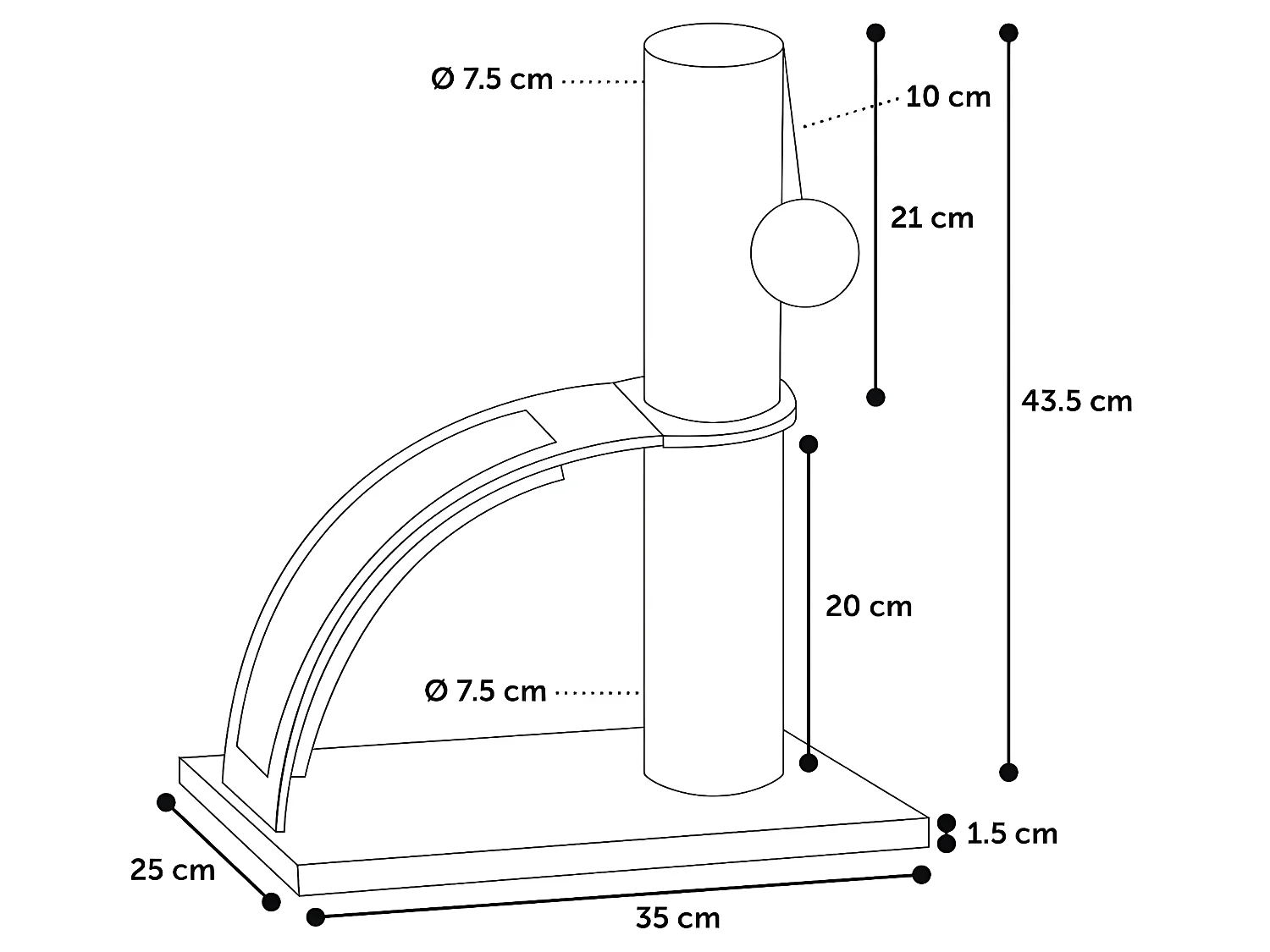 Kratzbaum Tessa 35x25x43,5 cm Grau
