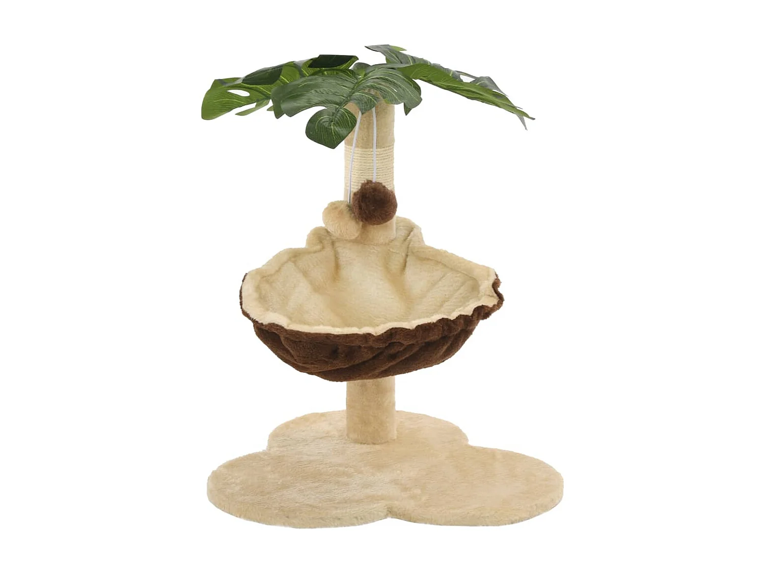 Arbre à chat avec griffoir en sisal 50 cm Beige et Marron