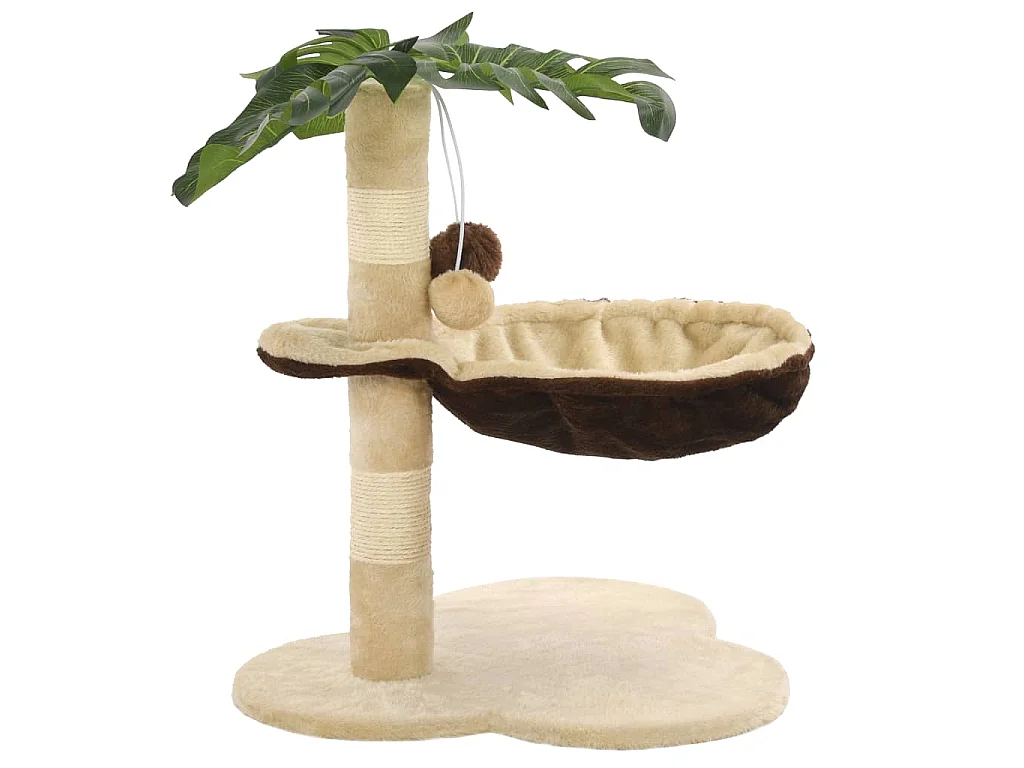 Arbre à chat avec griffoir en sisal 50 cm Beige et Marron