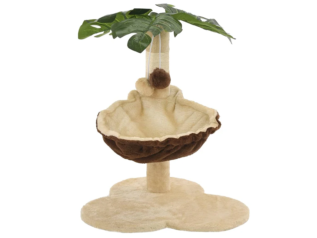 Arbre à chat avec griffoir en sisal 50 cm Beige et Marron