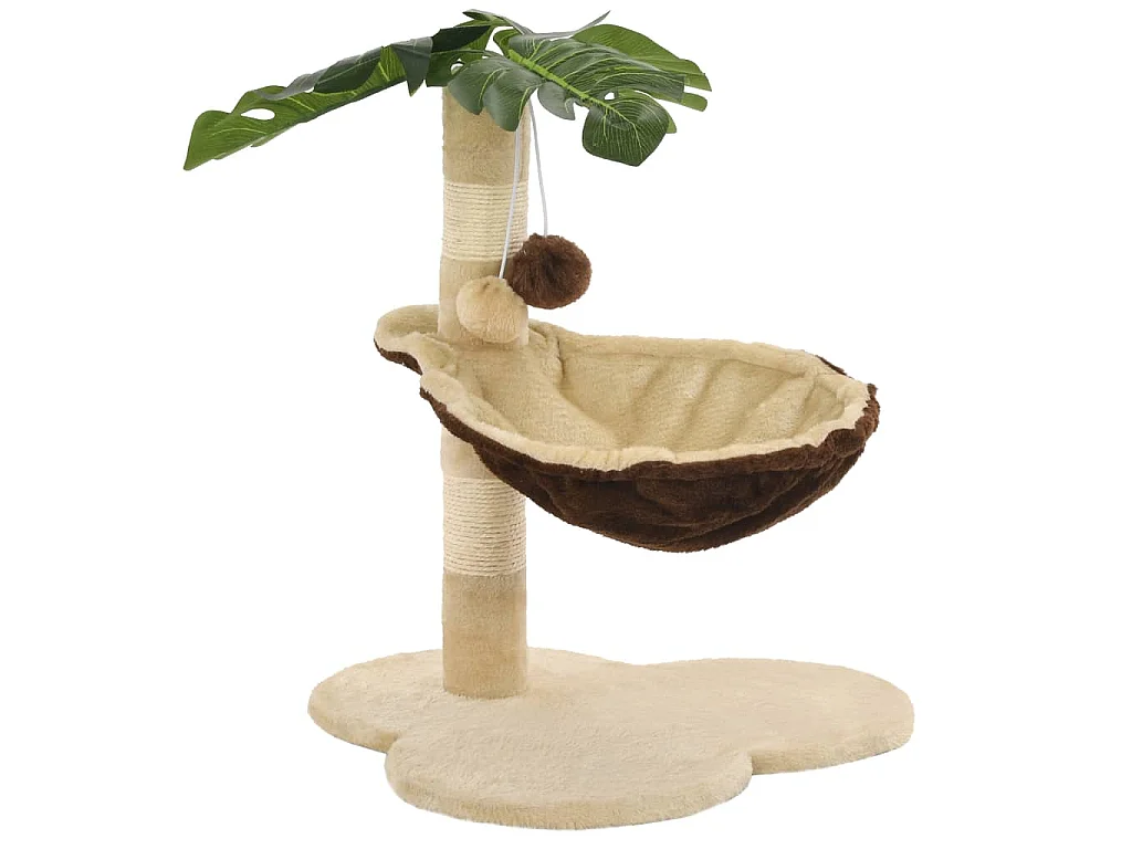 Arbre à chat avec griffoir en sisal 50 cm Beige et Marron