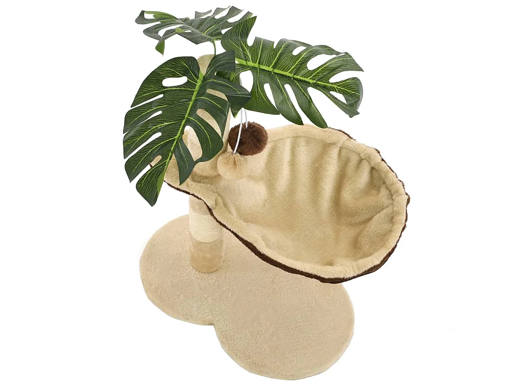 Arbre à chat avec griffoir en sisal 50 cm Beige et Marron
