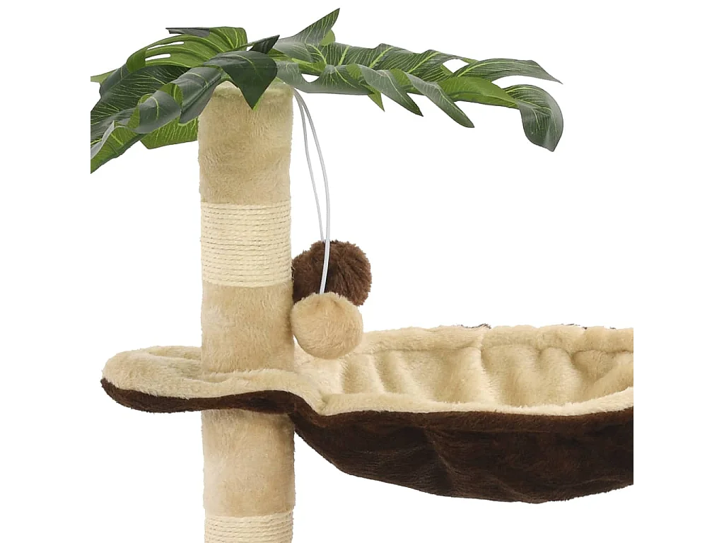 Arbre à chat avec griffoir en sisal 50 cm Beige et Marron