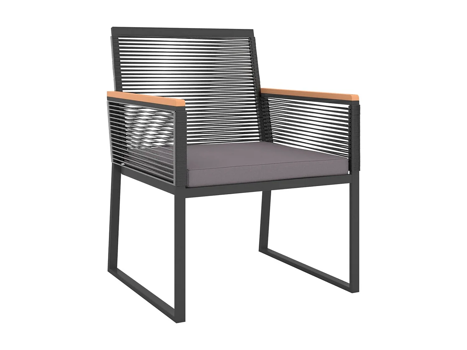 Salon de jardin 4 pcs avec coussins Noir Acier