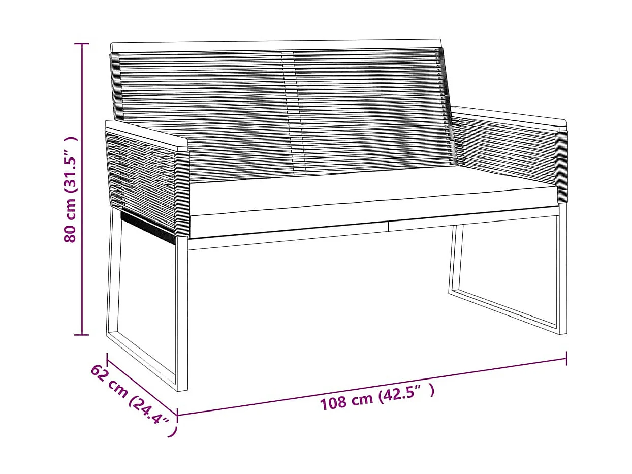Salon de jardin 4 pcs avec coussins Noir Acier