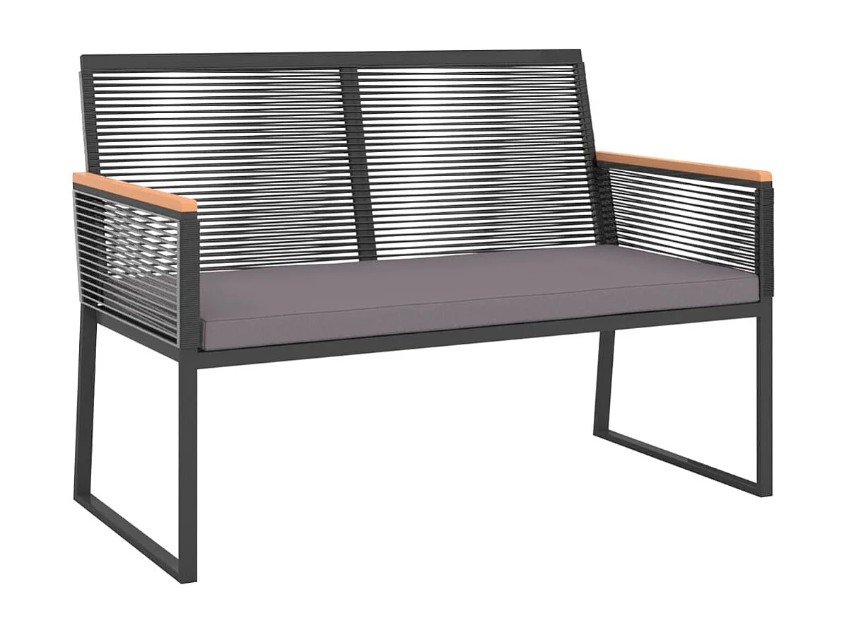 Salon de jardin 4 pcs avec coussins Noir Acier