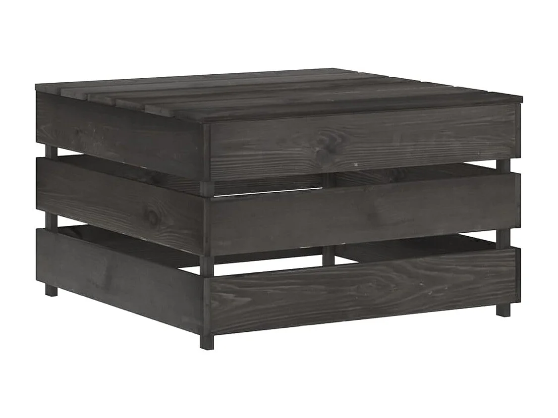 Salon de jardin 4 pcs avec coussins gris bois imprégné