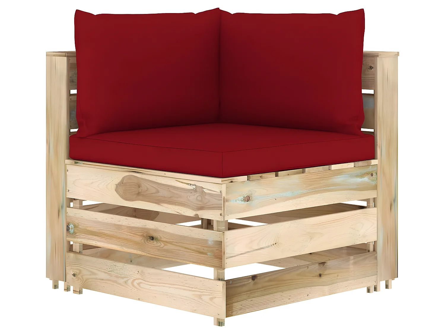 Salon de jardin 5 pcs avec coussins Bois imprégné de vert