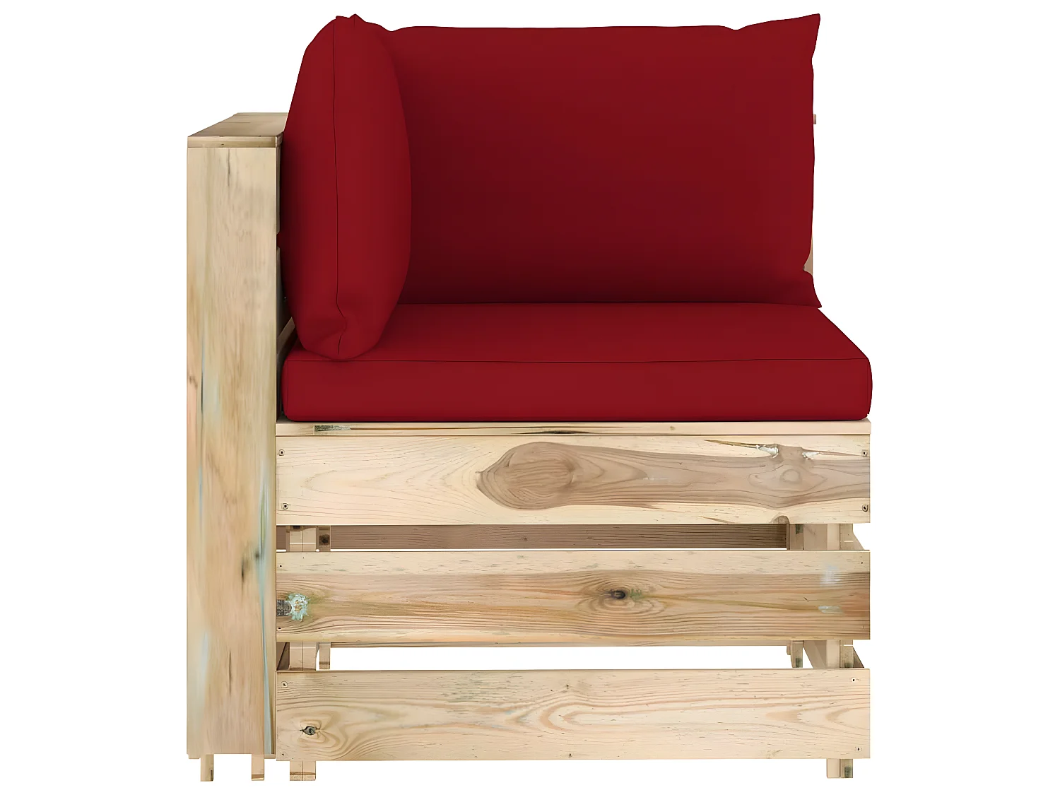 Salon de jardin 5 pcs avec coussins Bois imprégné de vert