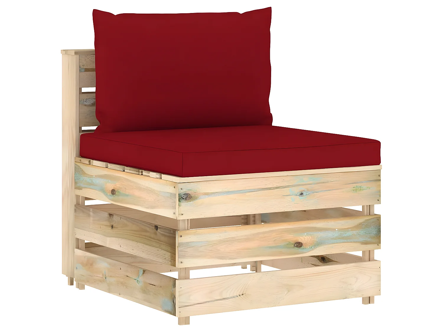 Salon de jardin 5 pcs avec coussins Bois imprégné de vert