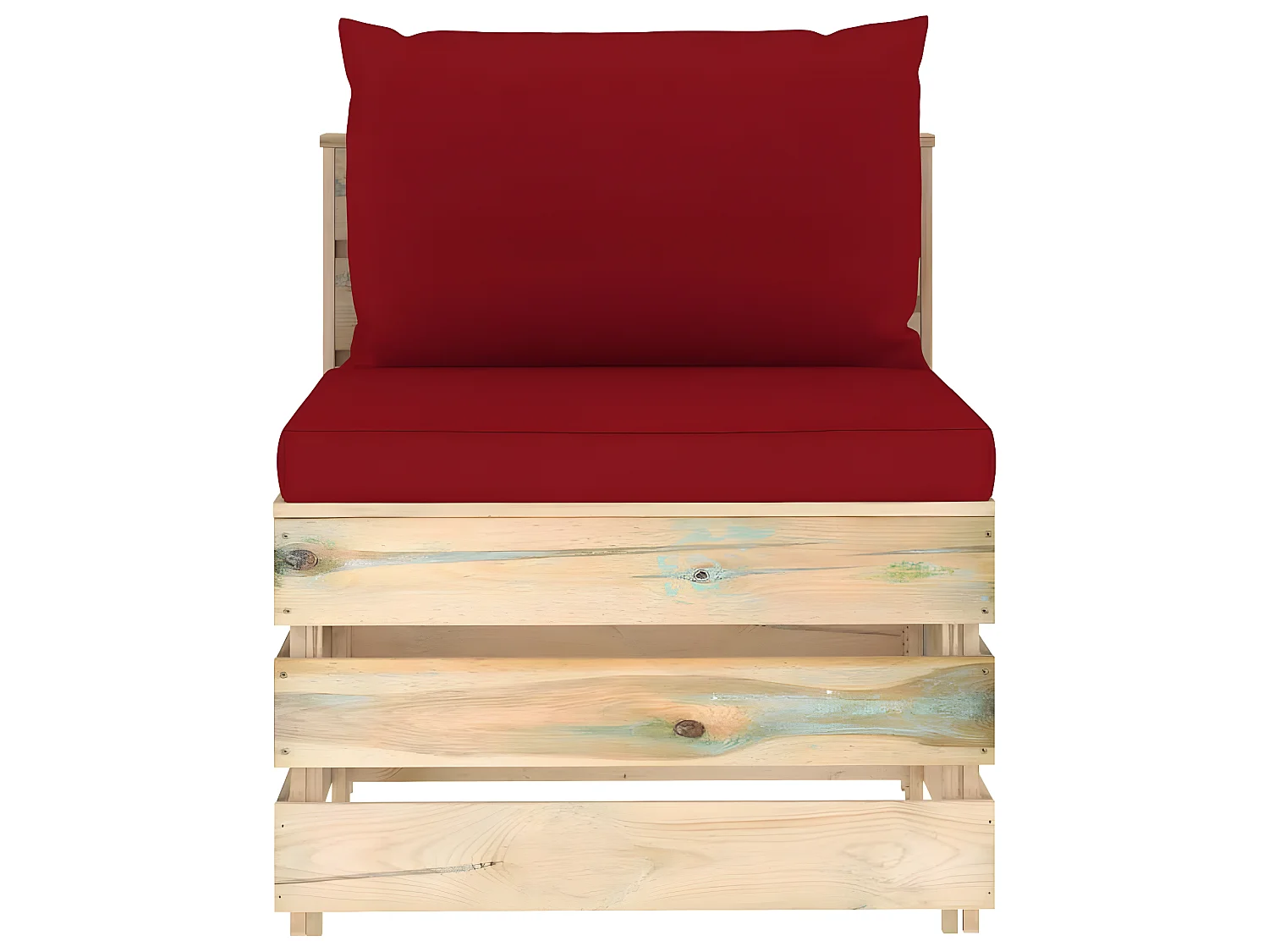 Salon de jardin 5 pcs avec coussins Bois imprégné de vert