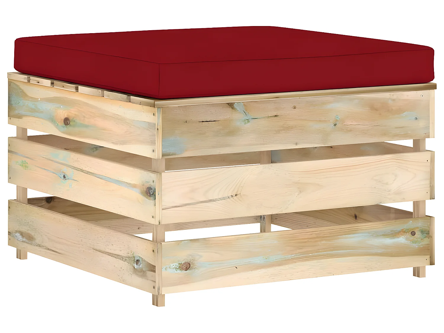 Salon de jardin 5 pcs avec coussins Bois imprégné de vert