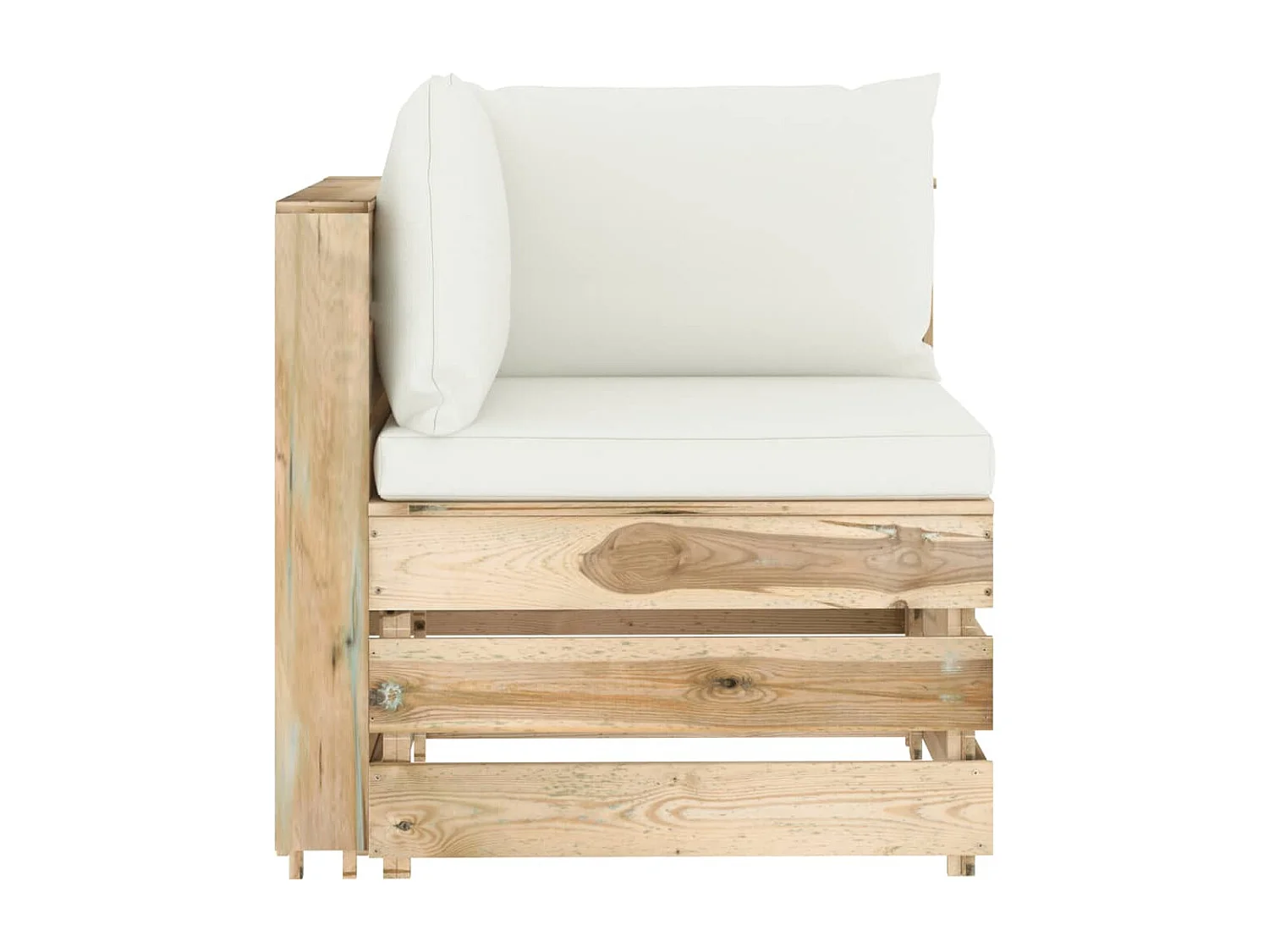 Salon de jardin 6 pcs avec coussins vert bois imprégné