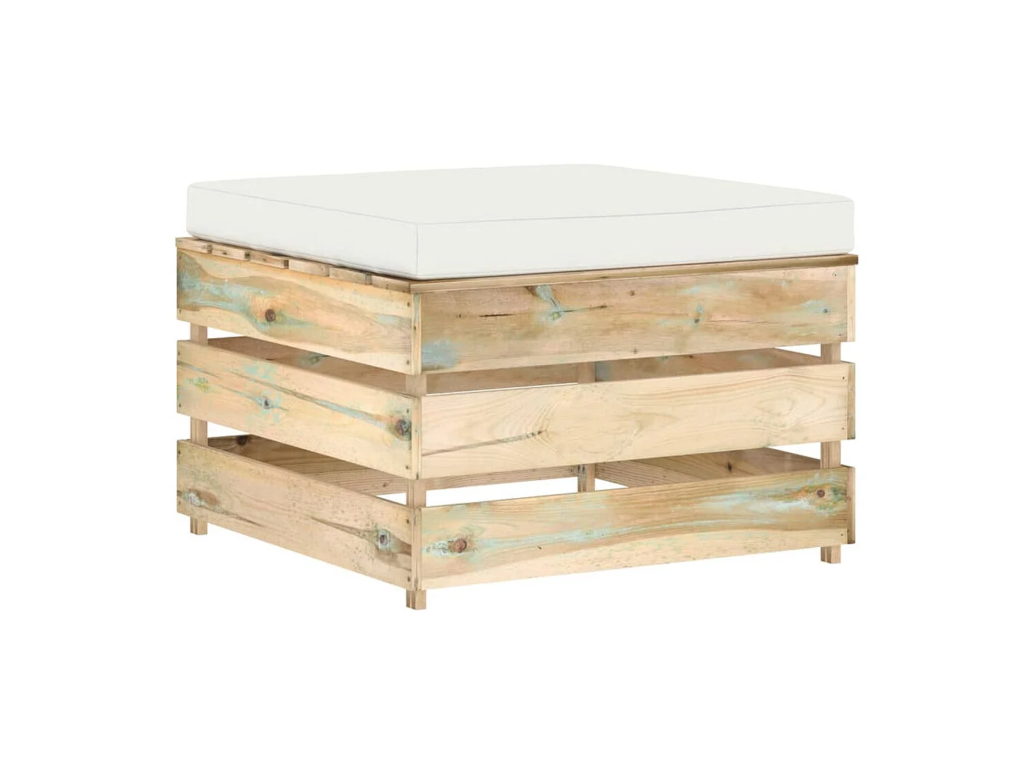 Salon de jardin 6 pcs avec coussins vert bois imprégné